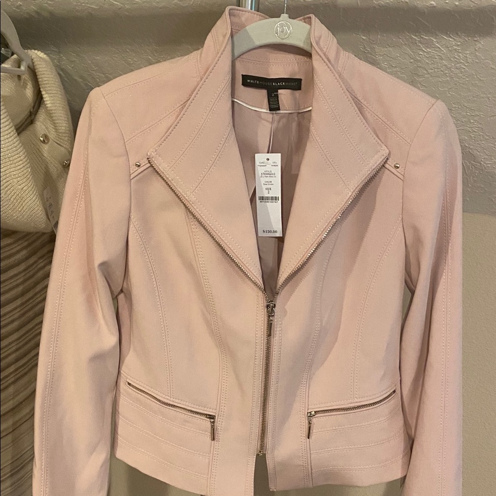 NWT White House Black Market Moto Suede Jacket